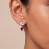 Oval Earrings with Marquise Accent Studs