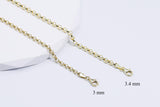 Solid Gold Rolo Chain Bracelet