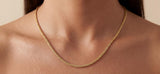 Gold Flat Wheat Chain Necklace
