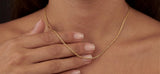 Gold Flat Wheat Chain Necklace