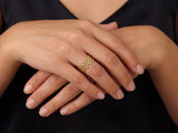 Gold Geometric Openwork Ring