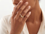 Solid Gold Sculpted Wave Ring