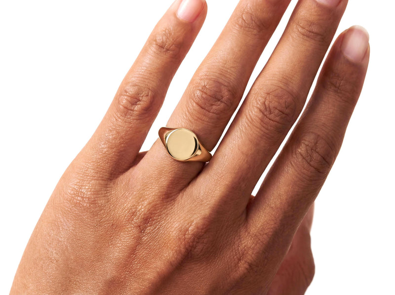Solid Gold Oval Signet Ring