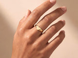 Solid Gold Heart Signet Ring