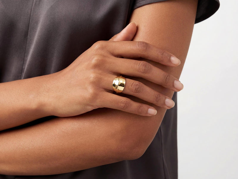 Modern Overlap Statement Gold Ring