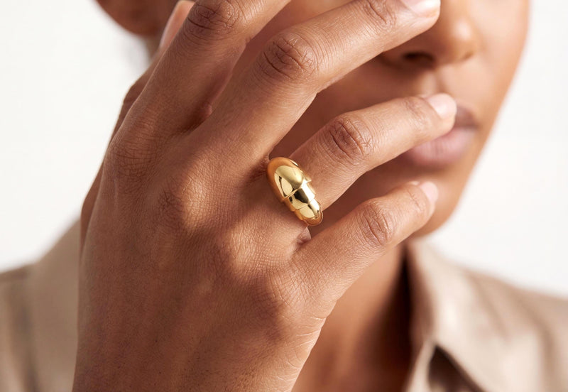Gold Modern Dome Ring