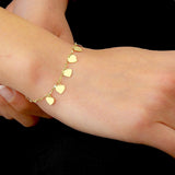 Gold Dainty Heart Charm Bracelet