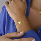 14K Gold Dainty Angel Charm Bracelet