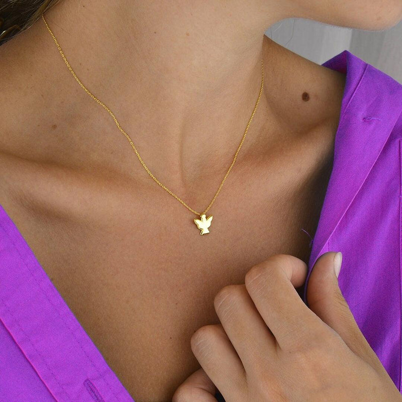 Dainty Angel Necklace in Gold