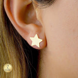 Gold Star Stud Earrings