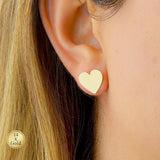 Solid Gold Heart Stud Earrings