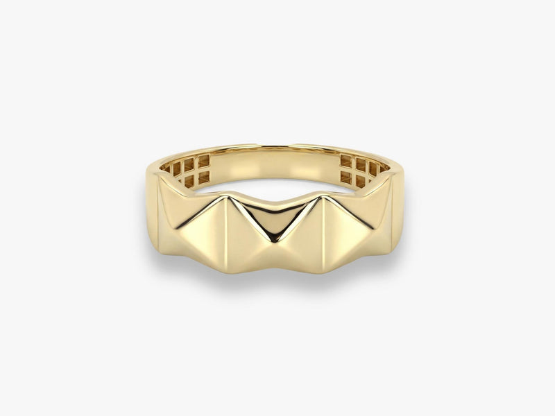 Solid Gold Pyramid Ring