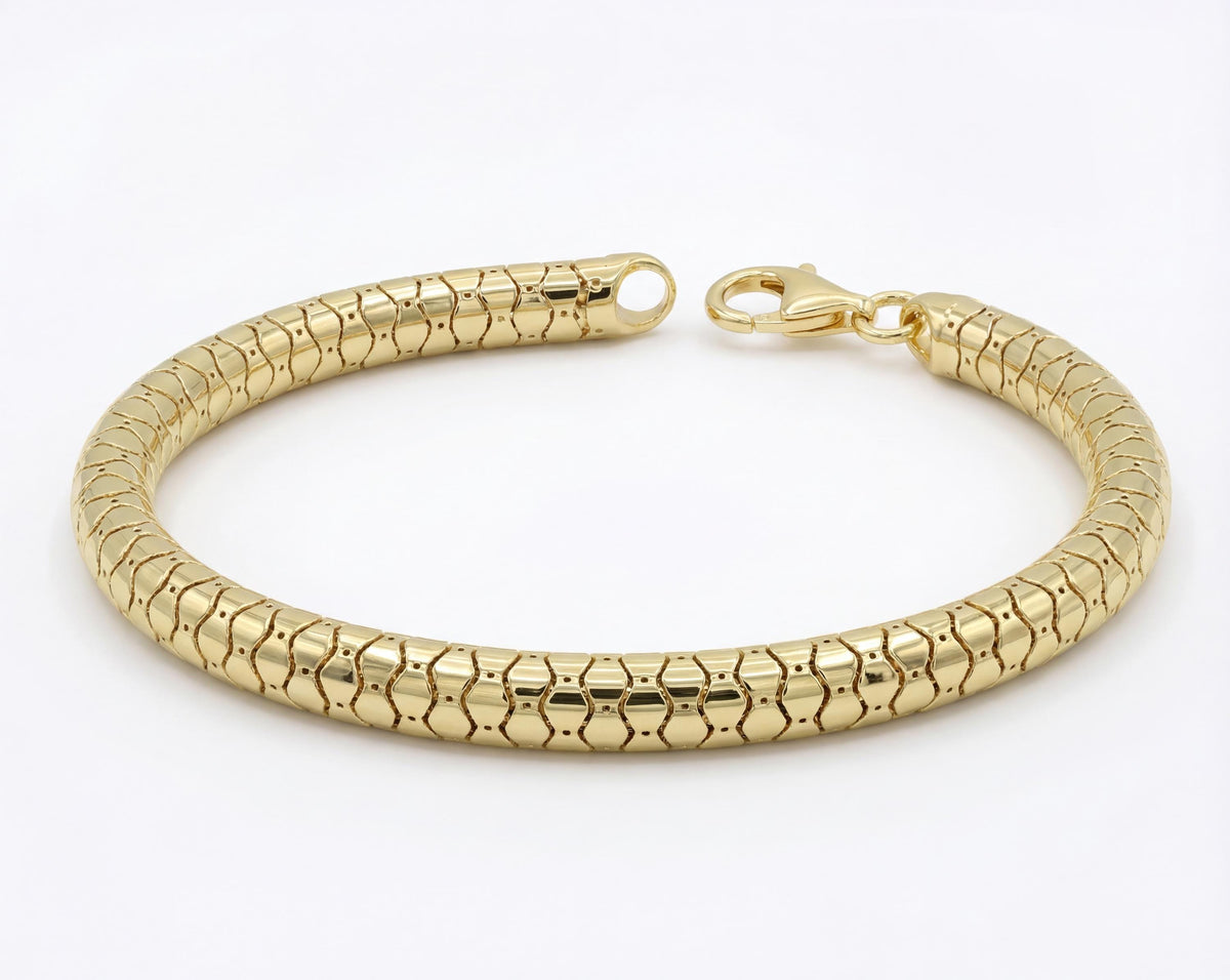 Gold Textured Snake Bracelet