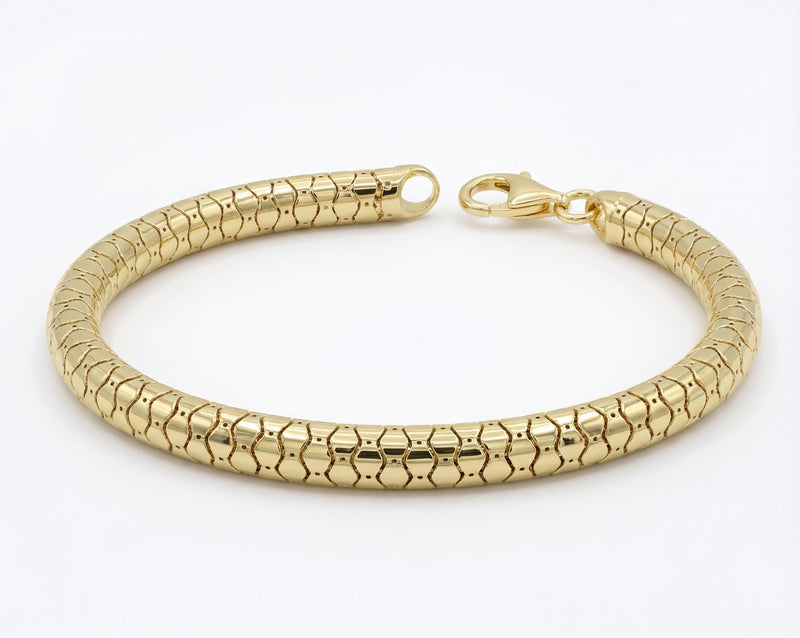 Gold Textured Snake Bracelet