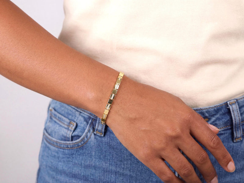 Solid Gold Diamond Link Bracelet