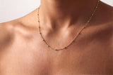 Gold Satellite Bead Chain Necklace