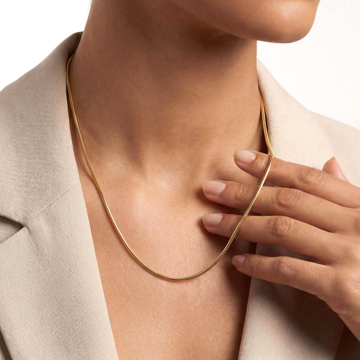 Gold Round Snake Unisex Chain