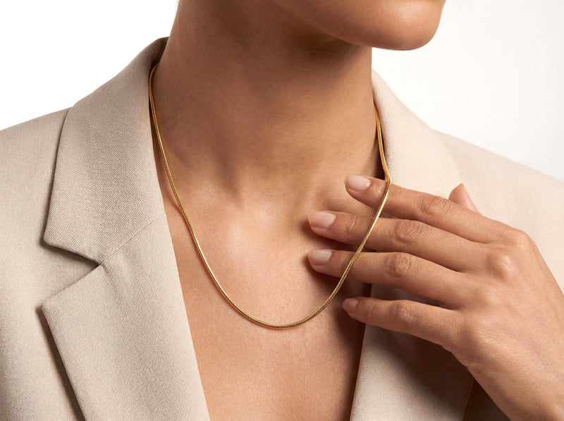Gold Round Snake Unisex Chain