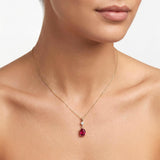 Gold Oval Gemstone Necklace