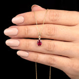 Gold Oval Gemstone Necklace