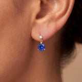 Round Gemstone Earrings in Gold