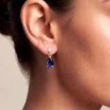Pear Drop Earrings with White Sapphire Accent