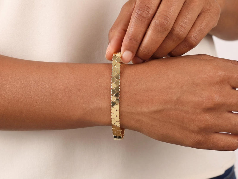 Gold Heart Link Bracelet