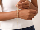 Diamond Shape Link Bracelet in Gold