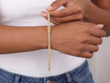 Gold Brick Link Bracelet