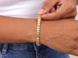 Gold Brick Link Bracelet