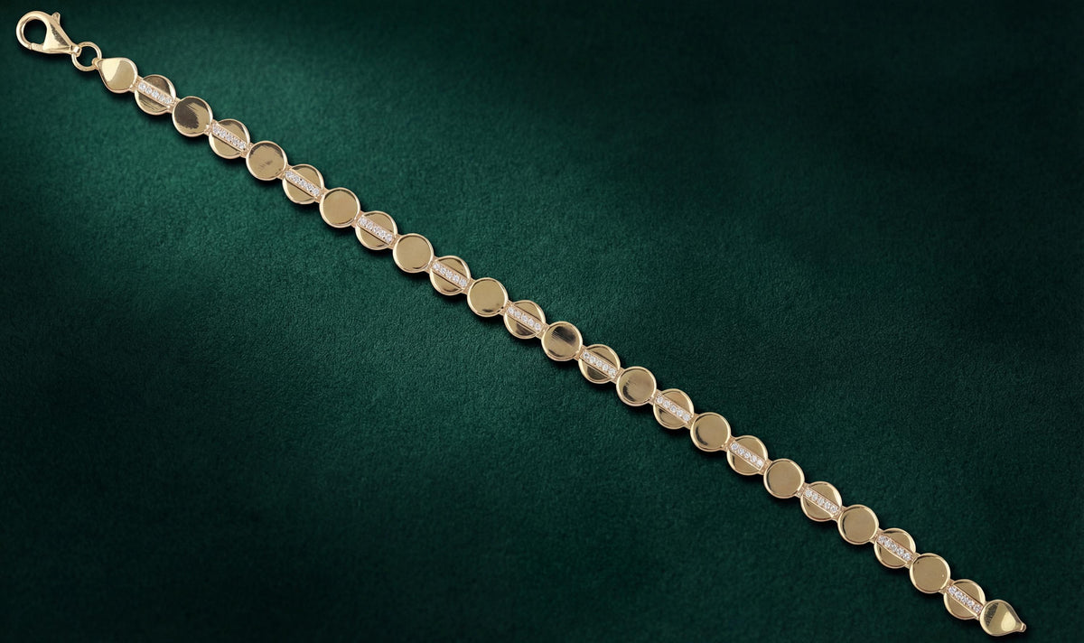 Gold Flat Disc Bracelet