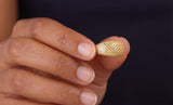 Gold Woven Dome Ring with Lab Grown Diamonds