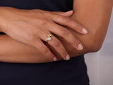 Gold Asymmetrical Ring with Lab Grown Diamonds