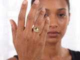 Gold Modern Pavé Ring with Lab Grown Diamonds