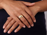 Gold Modern Pavé Ring with Lab Grown Diamonds