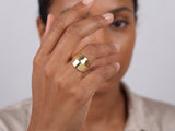 Modern Overlap Statement Gold Ring