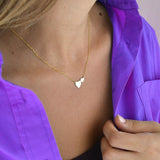 Double Heart Necklace in Gold