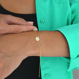 Diamond Four Leaf Clover Bracelet in Gold