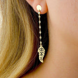 Gold Leaf Dangle Earrings