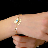 Gold Evil Eye Bracelet with Drops