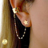 Gold Star Chain Earring