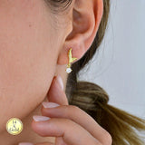 Gold Angel Wing Diamond Dangle Earrings