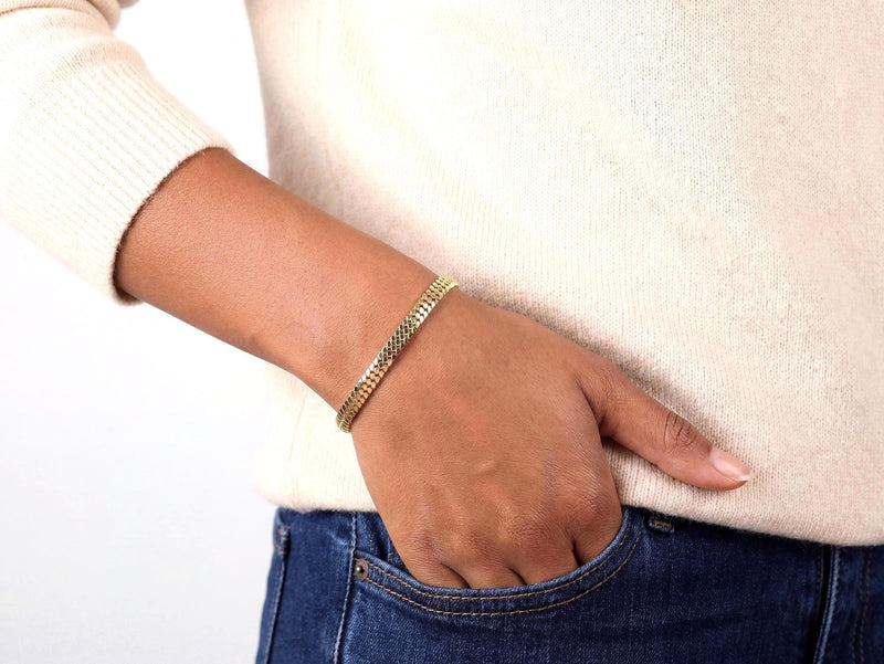 Solid Gold Flat Bracelet