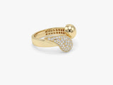 Gold Asymmetrical Ring with Lab Grown Diamonds