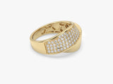 Gold Modern Pavé Ring with Lab Grown Diamonds