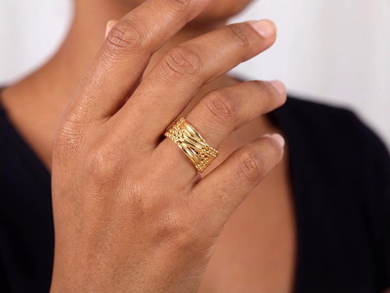 Gold Wide Statement Ring