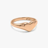 Solid Gold Heart Signet Ring