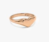 Solid Gold Heart Signet Ring