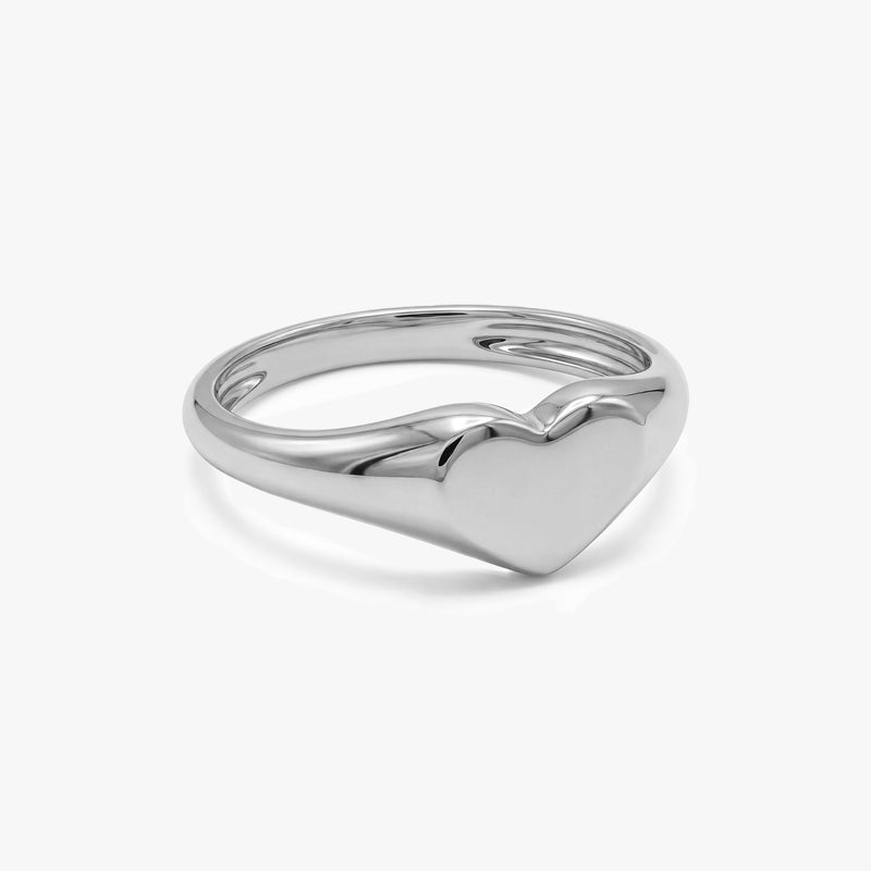 Solid Gold Heart Signet Ring