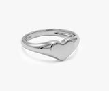 Solid Gold Heart Signet Ring